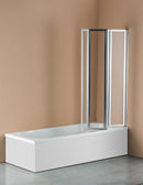 4 Fold Chrome Folding Bath Shower Screen Door Panel 1000 x 1400mm