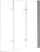 3 Fold Chrome Folding Bath Shower Screen Door Panel 1300mm x 1400mm