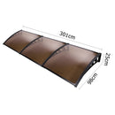 DIY Window Door Awning Shade 1 x 3m - Brown