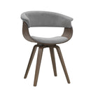 Dining chairs Bentwood Chair Kitchen Velvet Fabric Timber Wood Retro Grey