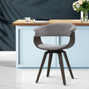 Dining chairs Bentwood Chair Kitchen Velvet Fabric Timber Wood Retro Grey