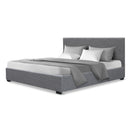 Double Size Fabric and Wood Bed Frame Headboard - Grey