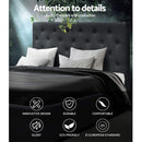 Double Full Size Gas Lift Bed Frame Charcoal Fabric Base With Storage Mattress