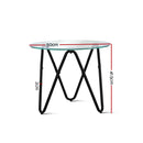 Coffee Table Glass End Side Tables High Gloss Display Modern Furniture 50X50CM