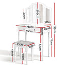 Dressing Table Stool Mirror Drawer Makeup Jewellery Cabinet Organizer