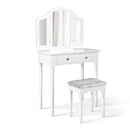 Dressing Table Stool Mirror Drawer Makeup Jewellery Cabinet Organizer
