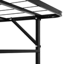 Foldable Queen Metal Bed Frame - Black