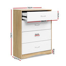 Chest of Drawers Tallboy Dresser Table Bedroom Storage White Wood Cabinet