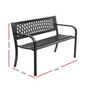 Cast Iron Modern Garden Bench - Black