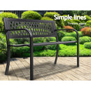 Cast Iron Modern Garden Bench - Black