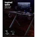 Gaming Desk Home Office Carbon Fiber Computer Table Racer Desks Black
