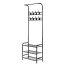 Clothes Rack Coat Stand Garment Portable Hanger Airer Organiser Shoe Storage Metal Black