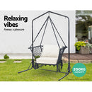 Double Hammock Chair Stand Steel Frame 2 Person Outdoor Heavy Duty 200KG