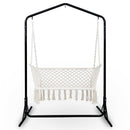 Double Swing Hammock Chair with Stand Macrame Outdoor Bench Seat Chairs