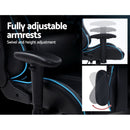 Gaming Office Chair Computer Chairs Leather Seat Racing Racer Recliner Meeting Chair Black Blue