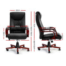 Executive Wooden Office Chair Wood Computer Chairs Leather Seat Sheridan