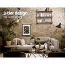 Display Wall Shelves Industrial DIY Pipe Shelf Brackets Rustic Bookshelf