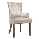 Dining Chairs French Provincial Chair Velvet Fabric Timber Retro Camel