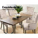 Dining Chairs French Provincial Chair Velvet Fabric Timber Retro Camel