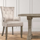 Dining Chairs French Provincial Chair Velvet Fabric Timber Retro Camel