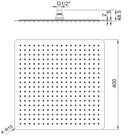 Rain Showerhead -400mm Squared