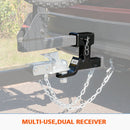 Dual Hitch Ball Mount Tongue Multi Use 2" Tow Bar Trailer Camper Bike Rack 4WD