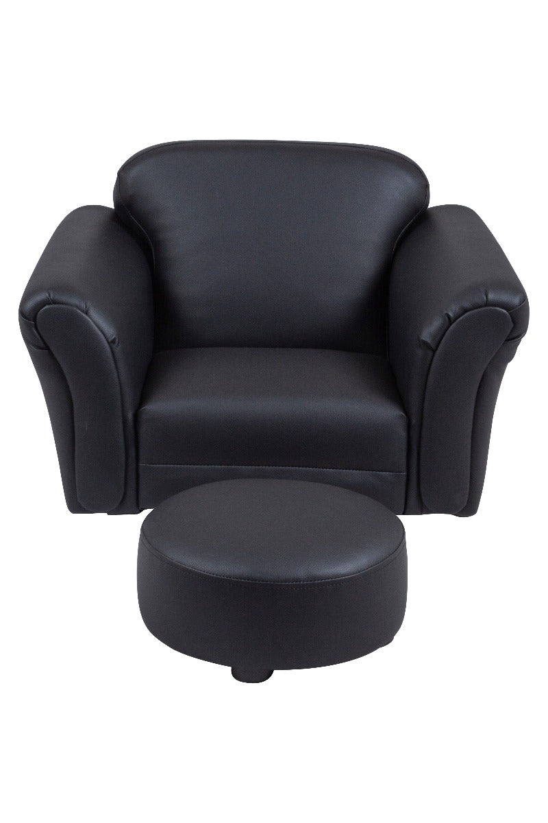 Kids Rocking Chair & Ottoman - Black