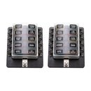 2pcs 10 Way Blade Fuse Box Auto Block Holder LED Indicator 12V/24V Car Boat