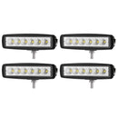 4x 6inch 30w LED Work Light Bar Flood Beam Fog Reverse Lamp Driving Offroad