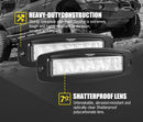 DEFEND Pair 6 inch Cree Flush Mount Led Work Light Bar Flood Fog Lamp Reverse 4WD