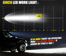 DEFEND Pair 6 inch Cree Flush Mount Led Work Light Bar Flood Fog Lamp Reverse 4WD