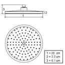 Overhead Rain Shower Head - 260mm Circular Large Chromed