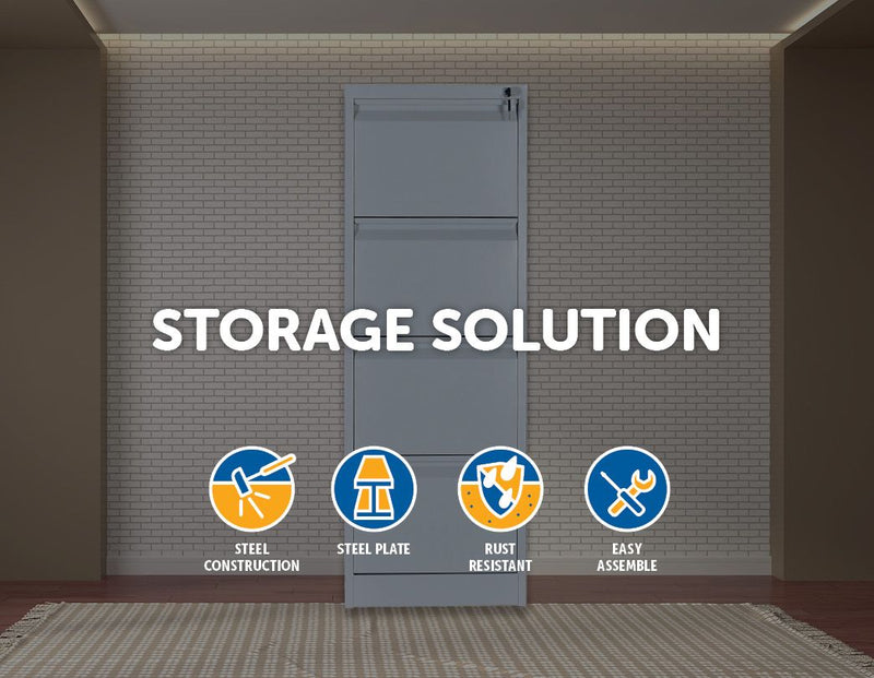 4-Drawer Shelf Office Gym Filing Storage Locker Cabinet