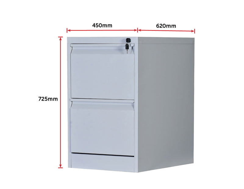 2-Drawer Shelf Office Gym Filing Storage Locker Cabinet