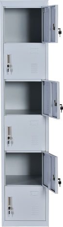 Six-Door Office Gym Shed Storage Lockers