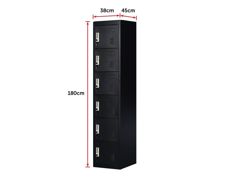 Six-Door Office Gym Shed Storage Lockers