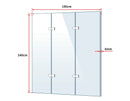 3 Fold Chrome Folding Bath Shower Screen Door Panel 1300mm x 1400mm