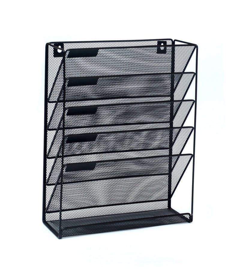 Wall Mount 6 Pocket Hanging File Sorter Organizer Folder Holder Rack Storage