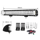 22Inch Led Light Bar Cree Spot Flood Combo Side Shooter Offroad Driving 4X4