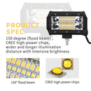 2x 5inch LED Work Light Bar Flood Beam Reverse Driving Lights Offroad 4WD