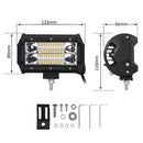 2x 5inch LED Work Light Bar Flood Beam Reverse Driving Lights Offroad 4WD