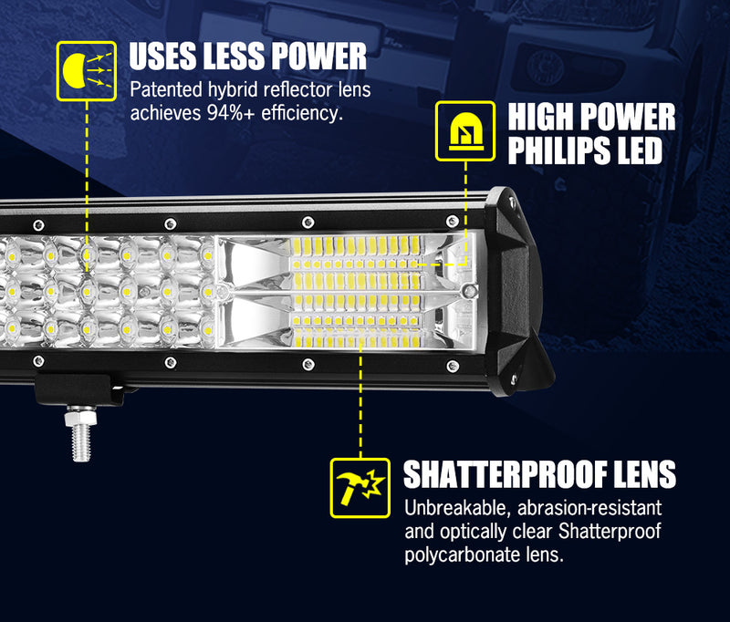 28Inch Philips LED Light Bar Flood Spot Combo Offroad Driving Lamp 4WD 4x4