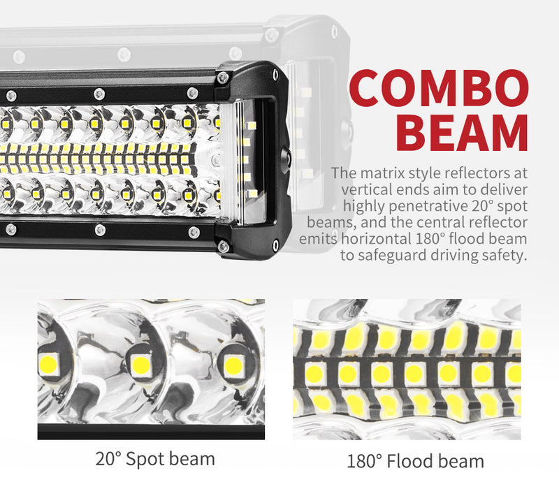 12inch CREE LED Light Bar Side Shooter Combo Beam Work Driving OffRoad 4WD