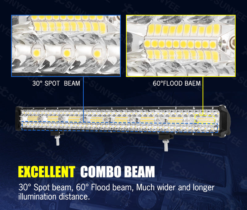 23Inch Cree Led Light Bar Spot Flood Combo Driving Lamp SUV Truck Offroad 4X4