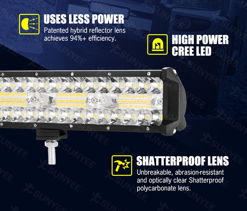 23Inch Cree Led Light Bar Spot Flood Combo Driving Lamp SUV Truck Offroad 4X4