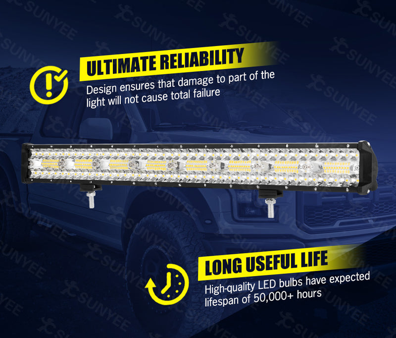 23Inch Cree Led Light Bar Spot Flood Combo Driving Lamp SUV Truck Offroad 4X4