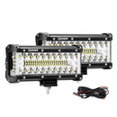 2x 7inch CREE LED Light Bar Side Shooter Pods Combo Beam Work Driving 4WD OffRoad