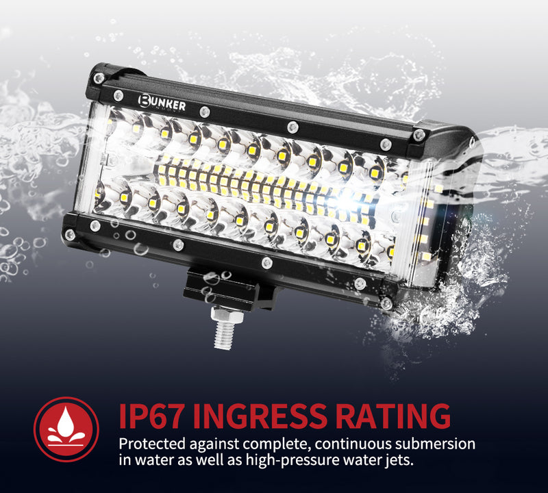 2x 7inch CREE LED Light Bar Side Shooter Pods Combo Beam Work Driving 4WD OffRoad