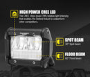DEFEND Pair 4inch CREE LED Work Light Bar Spot Flood Reverse 4WD 12V 24V