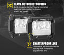 DEFEND Pair 4inch CREE LED Work Light Bar Spot Flood Reverse 4WD 12V 24V